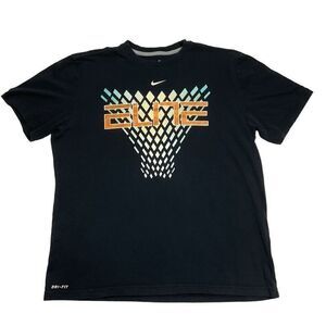 Nike Dri Fit Elite Basketball T Shirt‎ Men’s Large Front Hoop Graphic